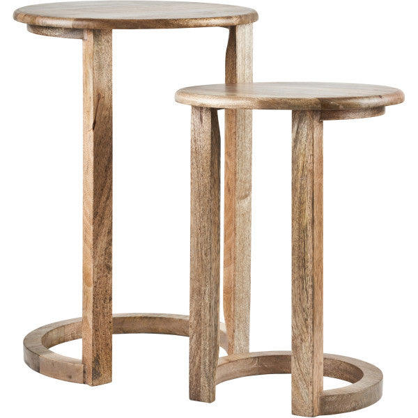 Renwil Lighting TA434 Vincent Set Of 2 Side Tables - Nested Furniture Wood/Stone/Naturals