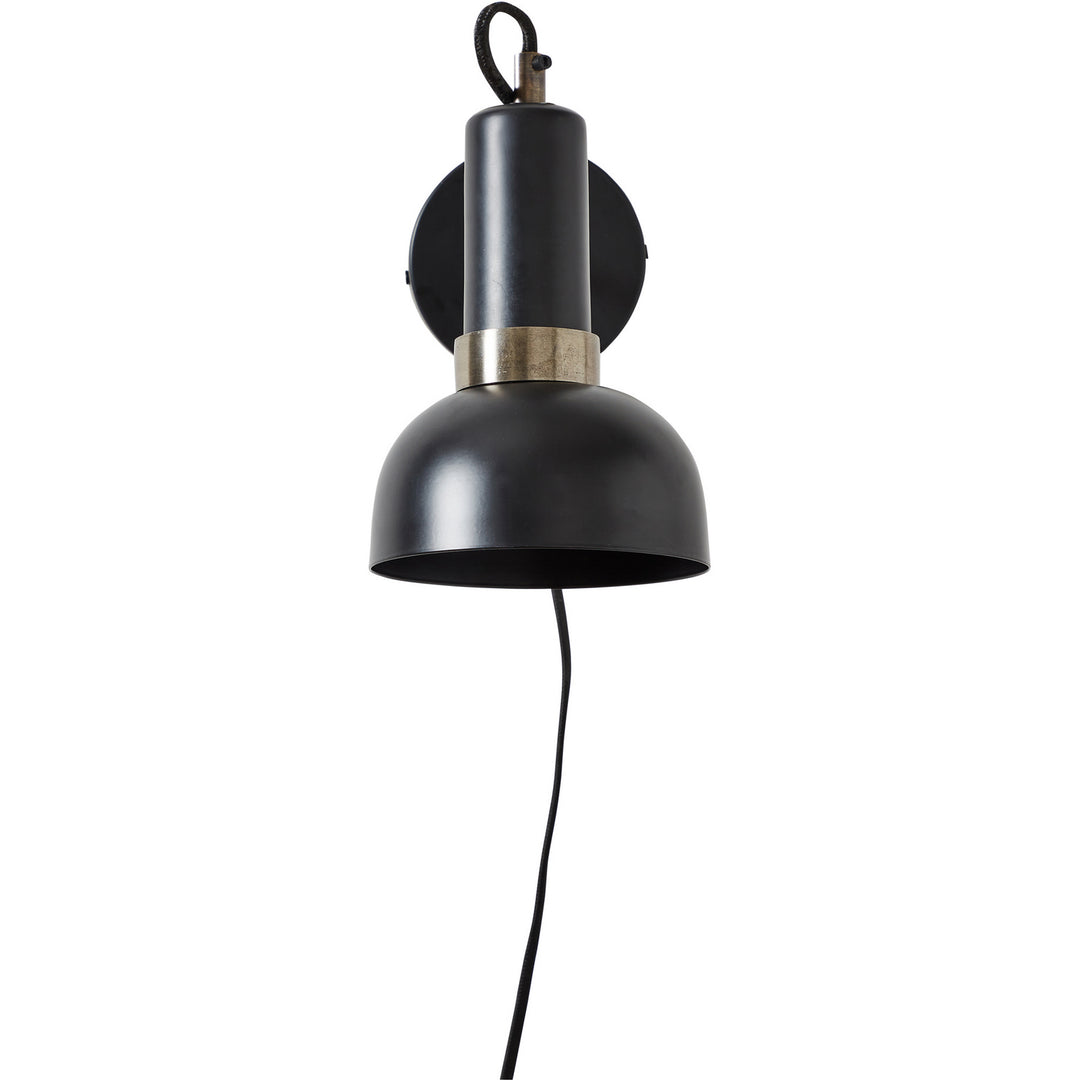 Renwil Nome WS100 Wall Light - Powder Coated & Plated Matte Black & Antique Silver