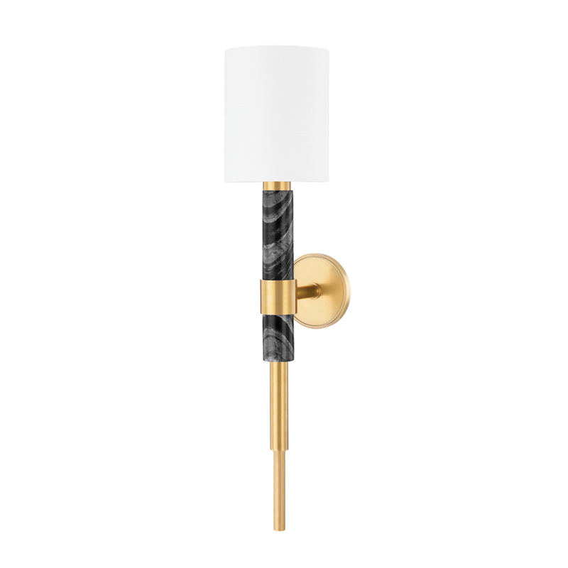 Corbett Solstice 396-01-VB/BM Wall Sconce Light - Vintage Brass & Black Marble