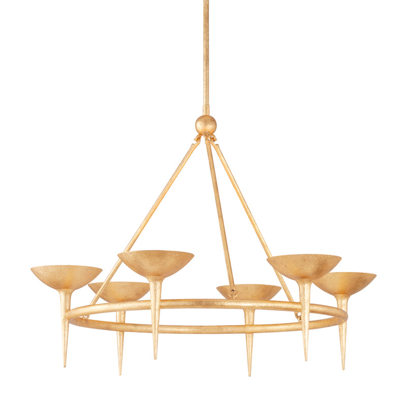 Troy Cecilia F2606-VGL Chandelier Light - Vintage Gold Leaf