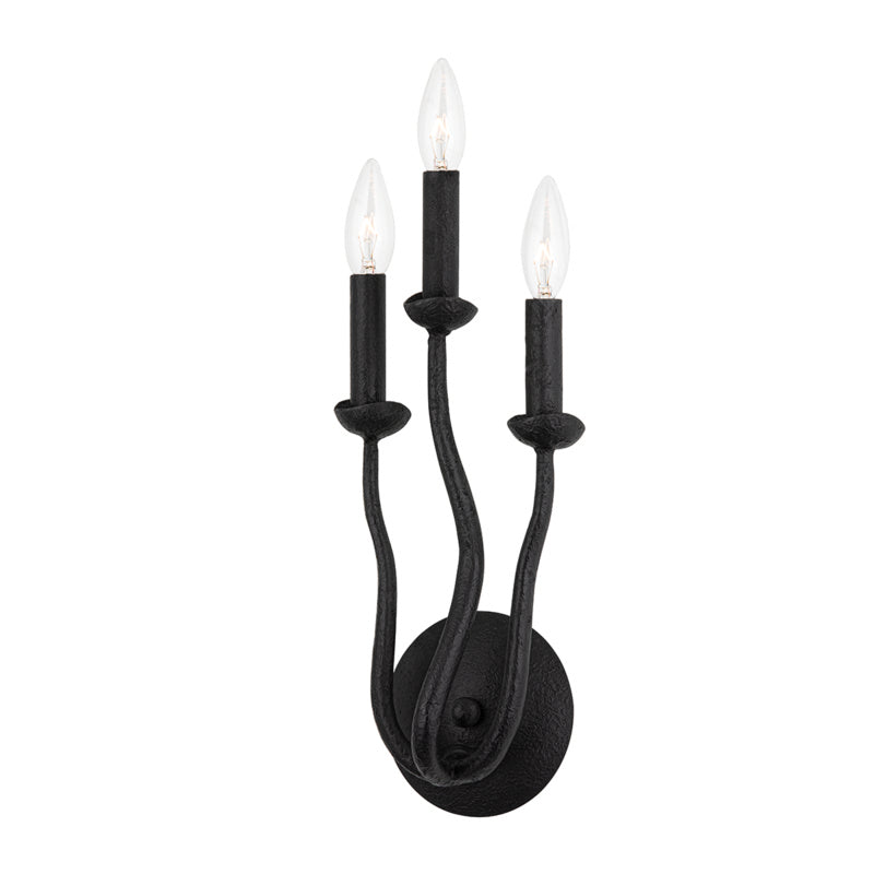 Troy Reign B1083-BI Wall Sconce Light - Black Iron