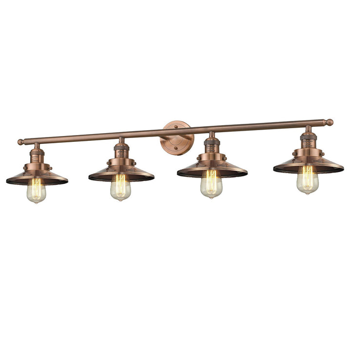 Innovations Franklin Restoration 215-AC-M3-LED Bath Vanity Light 44 in. wide - Antique Copper