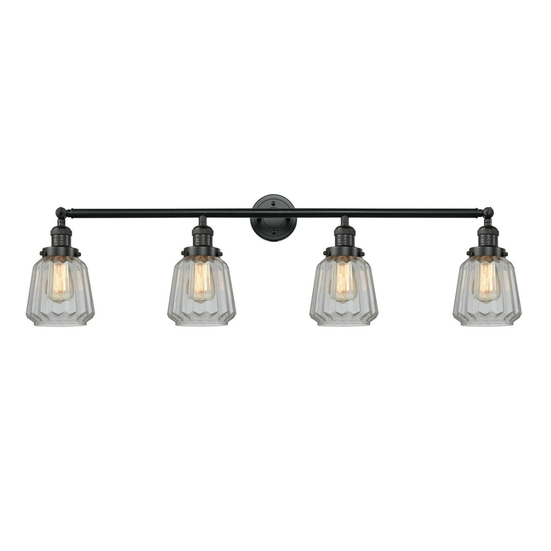 Innovations Franklin Restoration 215-BK-G142-LED Bath Vanity Light 43 in. wide - Matte Black