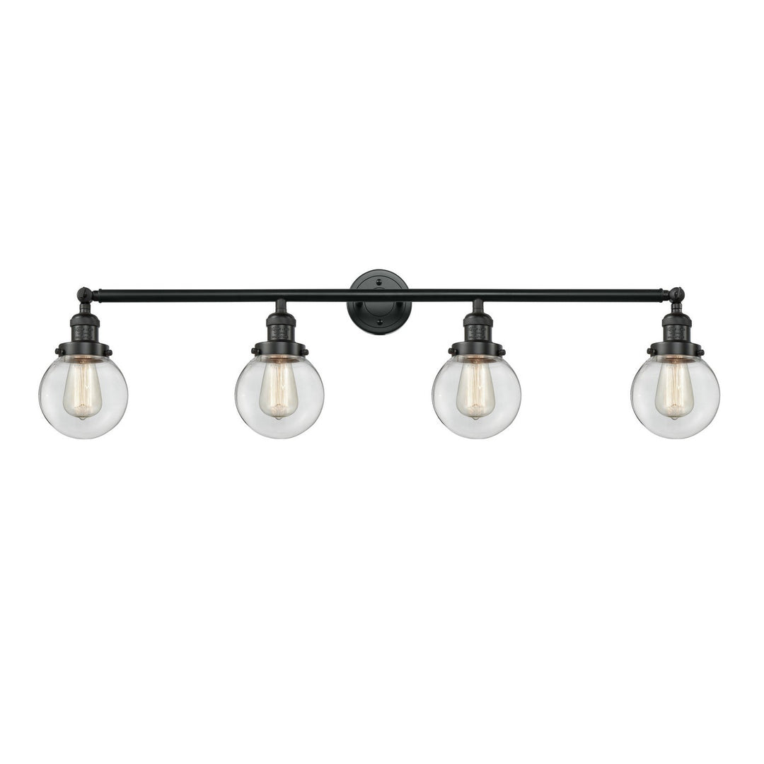 Innovations Franklin Restoration 215-BK-G202-6-LED Bath Vanity Light 42 in. wide - Matte Black
