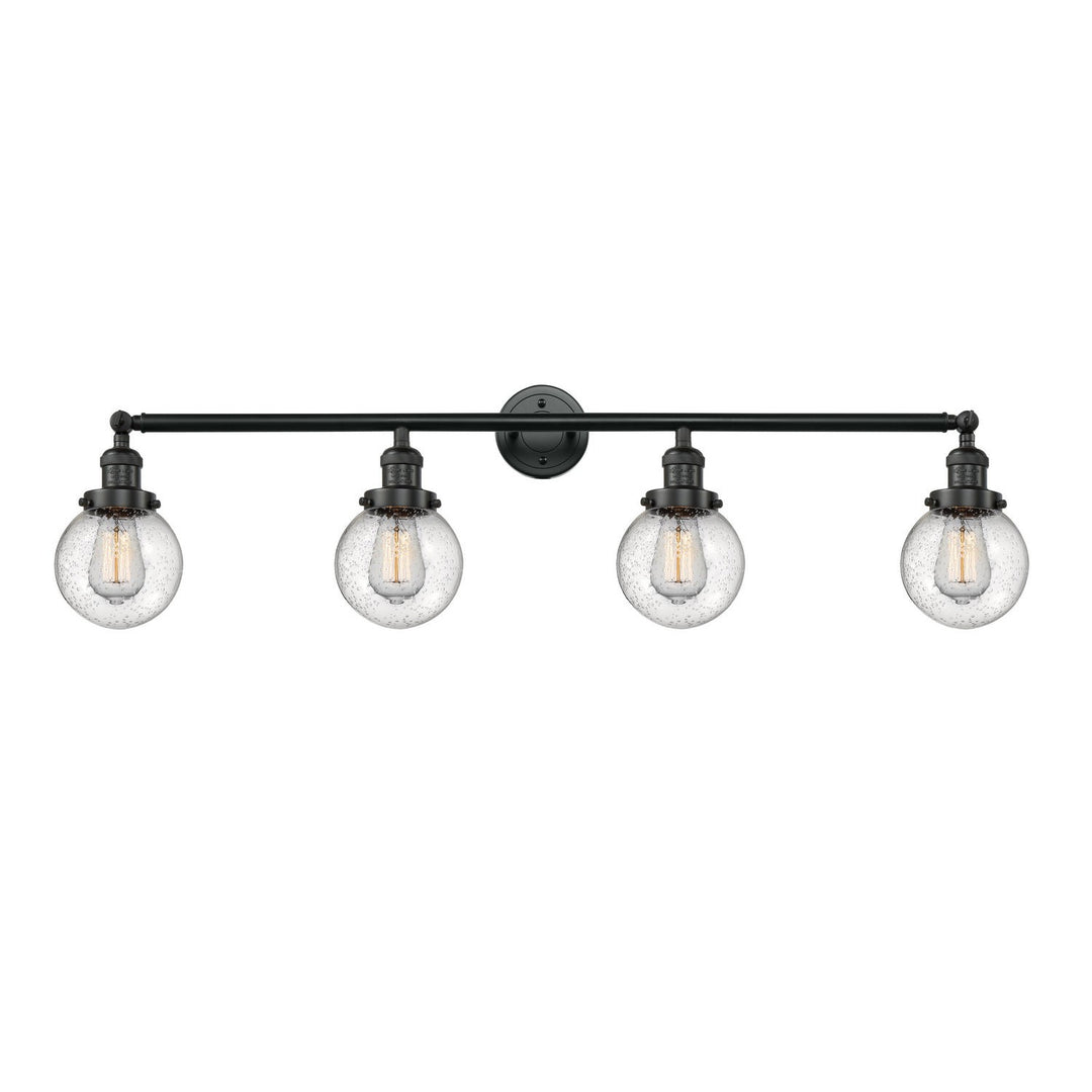 Innovations Franklin Restoration 215-BK-G204-6-LED Bath Vanity Light 42 in. wide - Matte Black
