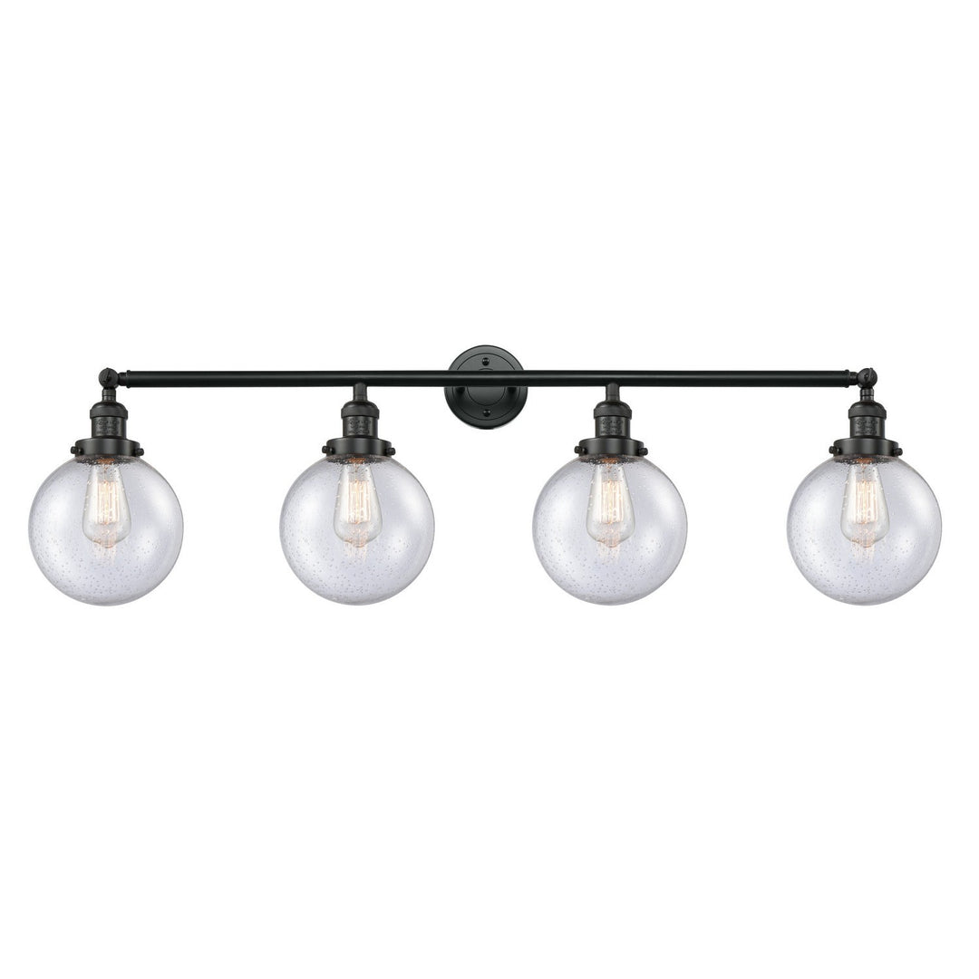 Innovations Franklin Restoration 215-BK-G204-8-LED Bath Vanity Light 44 in. wide - Matte Black