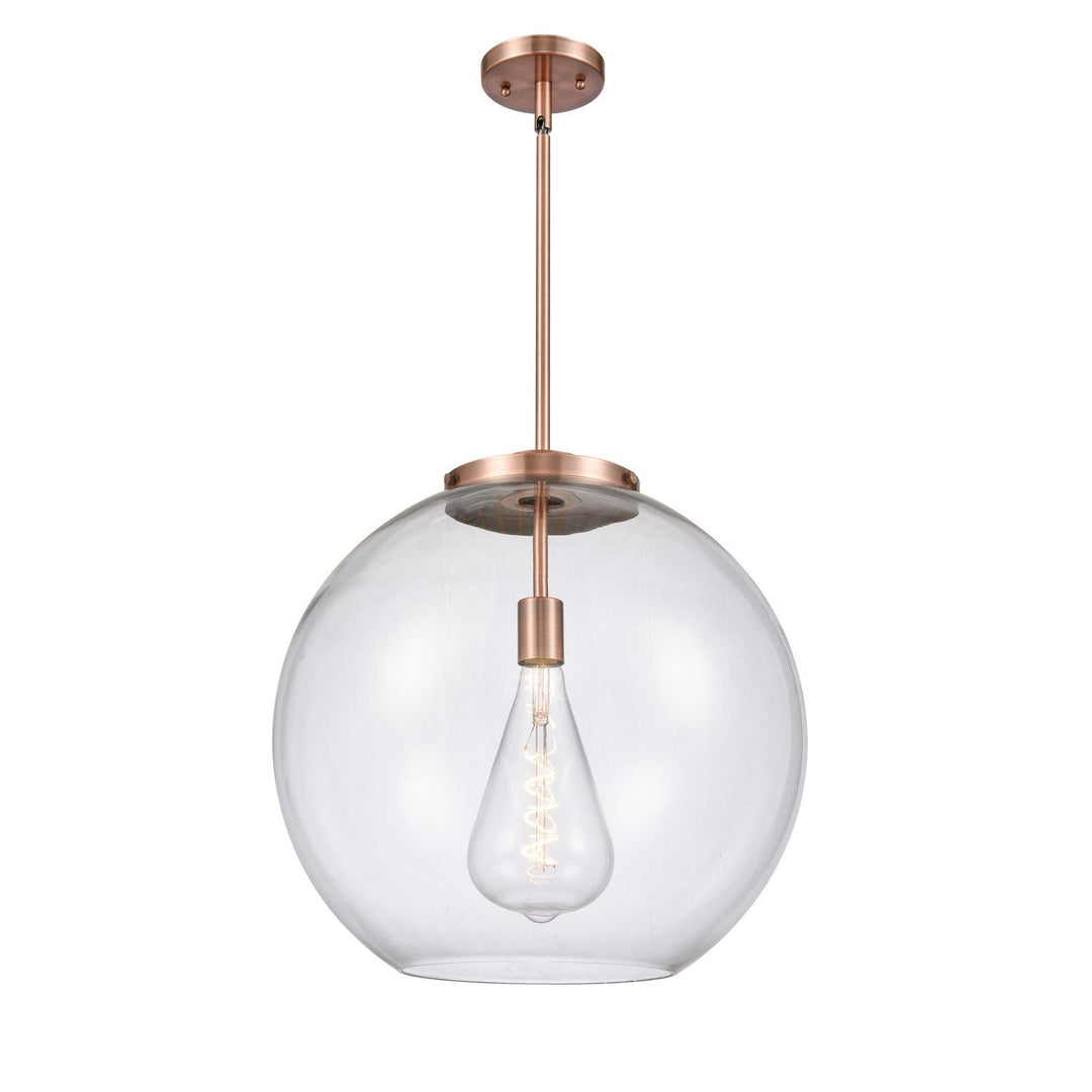 Innovations Ballston 221-1S-AC-G122-18 Bath Vanity Light 18 in. wide - Antique Copper