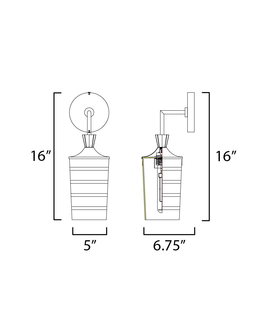Maxim Copacabana 12442CLFTBK Wall Sconce Light - Black