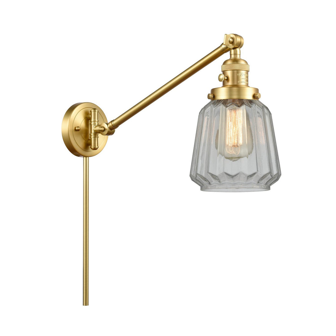 Innovations Lighting 237-SG-G142  Franklin Restoration Lamp Satin Gold