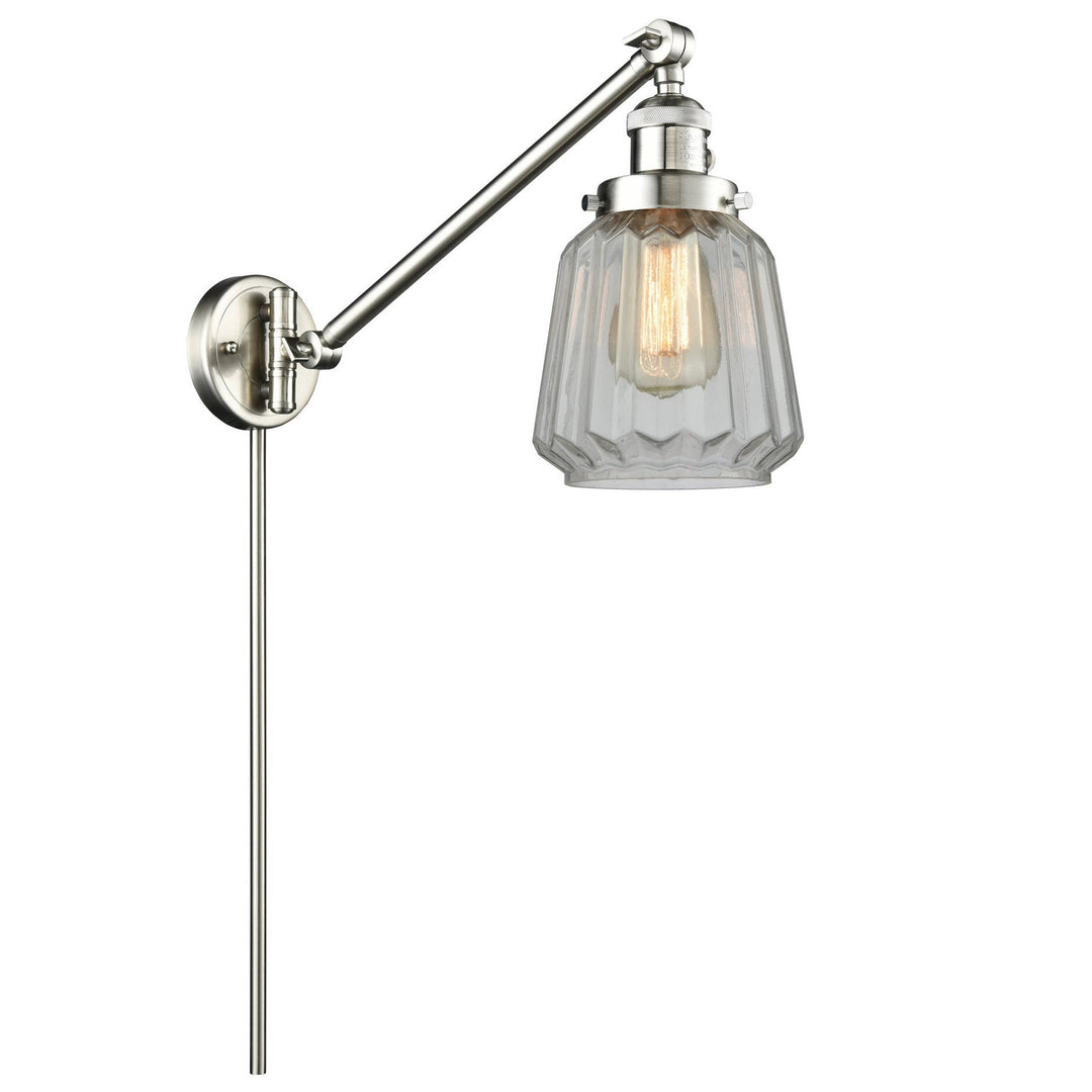 Innovations Lighting 237-SN-G142-LED  Franklin Restoration Lamp Brushed Satin Nickel