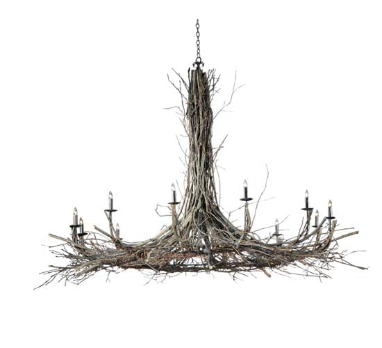 Meyda Tiffany Twigs 124549 Chandelier Light - Natural Wood,Mahogany Bronze