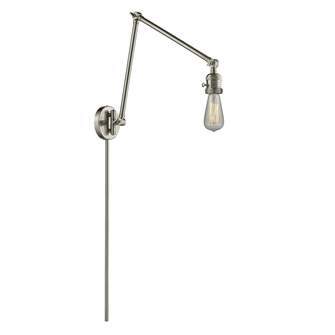 Innovations Lighting 238NH-SN Franklin Restoration One Light Swing Arm Lamp Lamp Pewter, Nickel, Silver