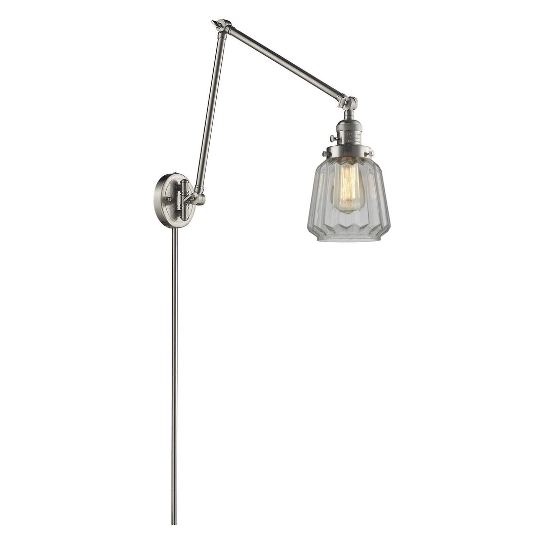 Innovations Lighting 238-SN-G142-LED  Franklin Restoration Lamp Brushed Satin Nickel