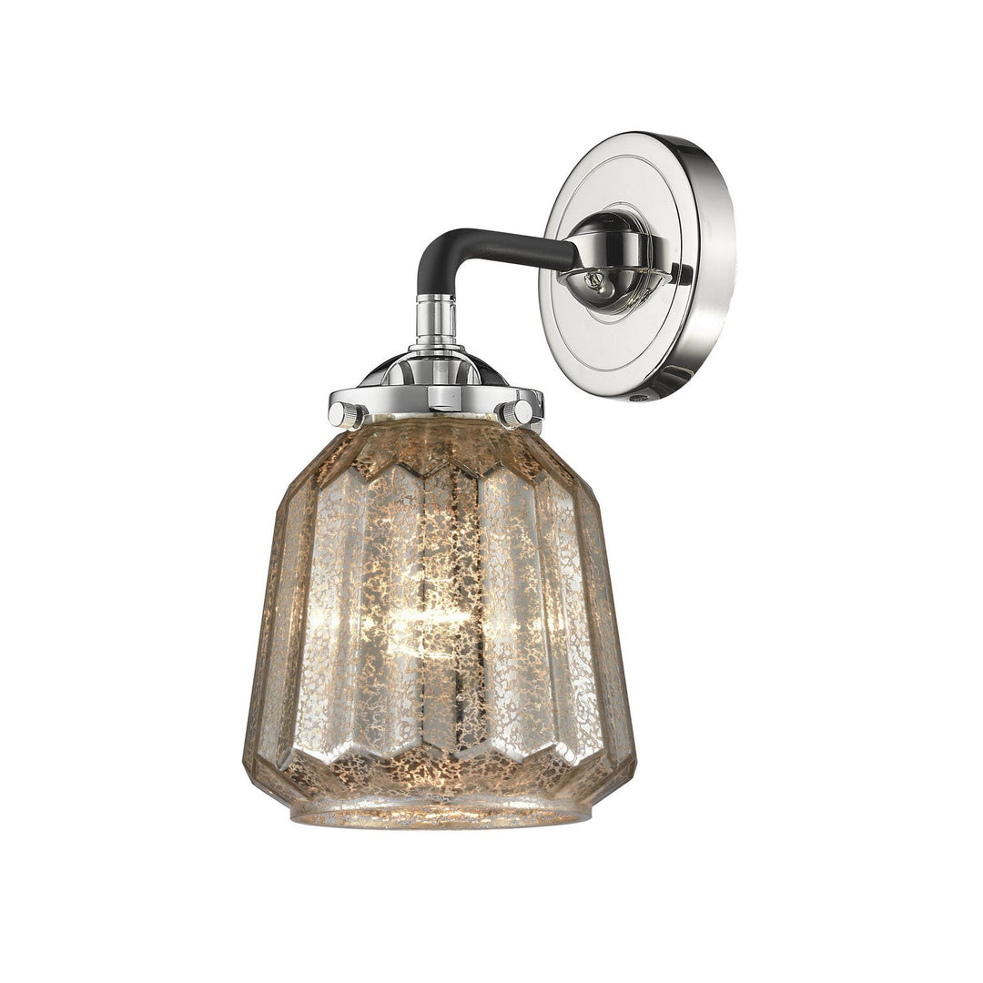 Innovations Nouveau 284-1W-BPN-G146-LED Wall Sconce Light - Black Polished Nickel