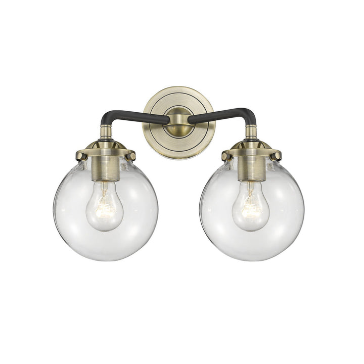 Innovations Nouveau 284-2W-BAB-G202-6 Bath Vanity Light 14 in. wide - Black Antique Brass
