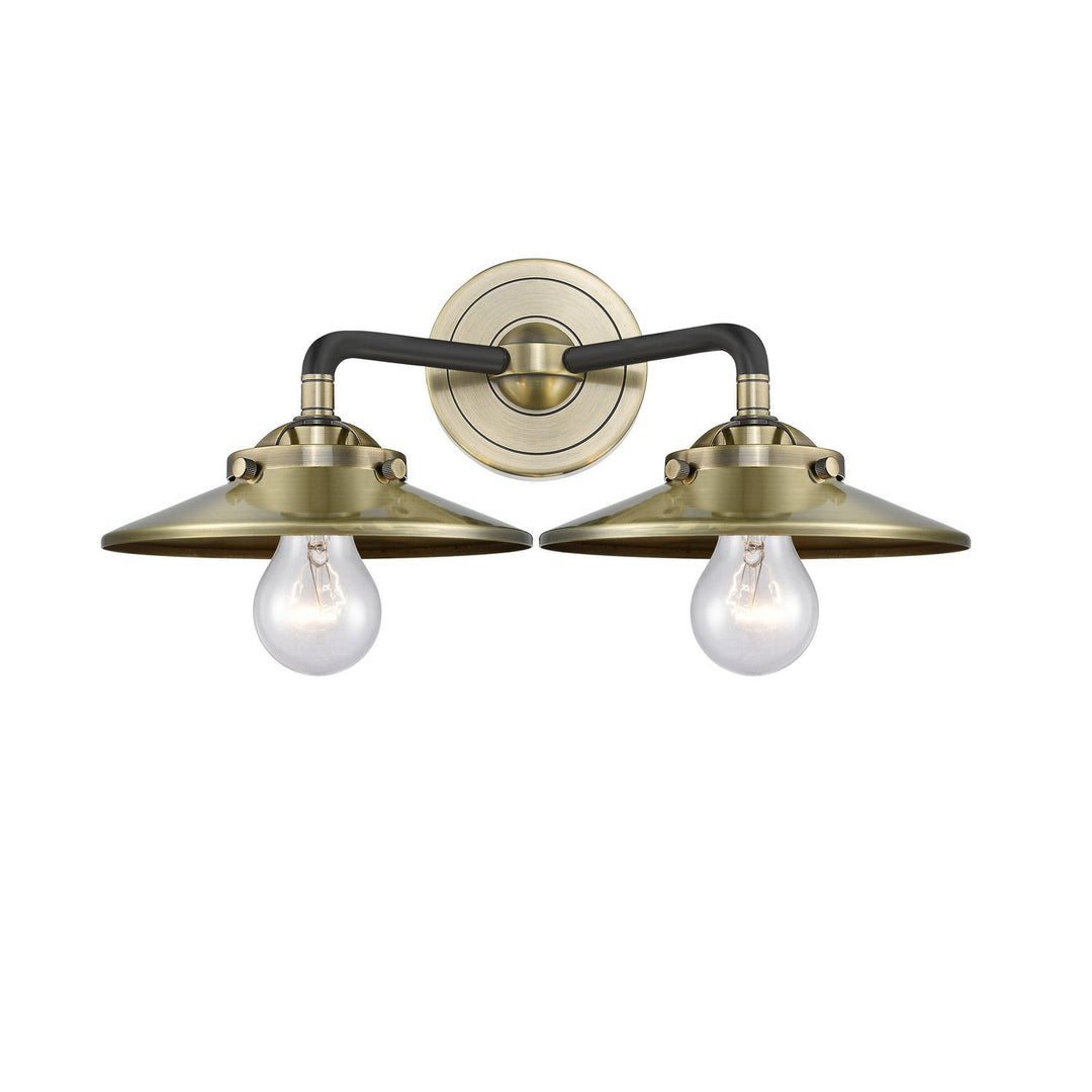 Innovations Nouveau 284-2W-BAB-M4-AB-LED Bath Vanity Light 16 in. wide - Black Antique Brass