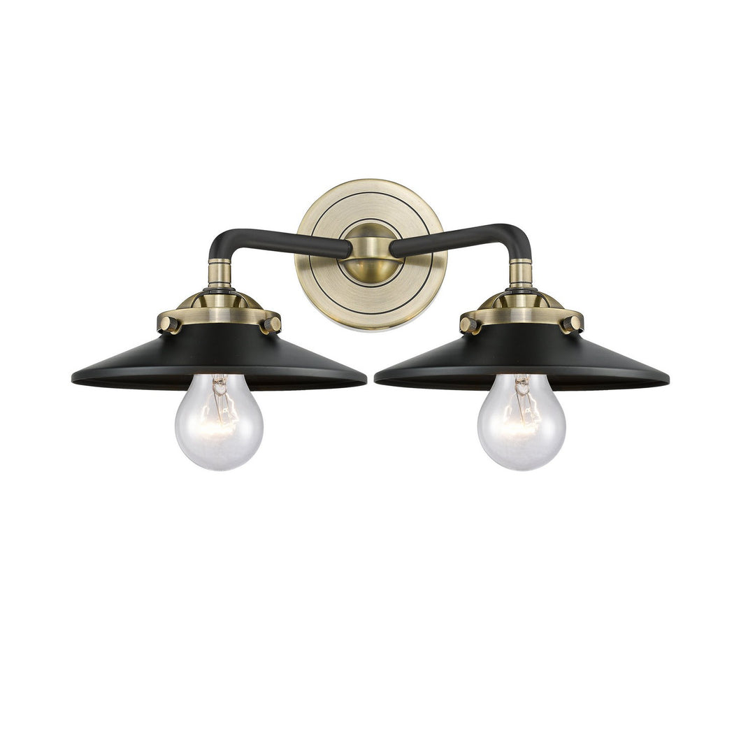 Innovations Nouveau 284-2W-BAB-M6-BK Bath Vanity Light 16 in. wide - Black Antique Brass