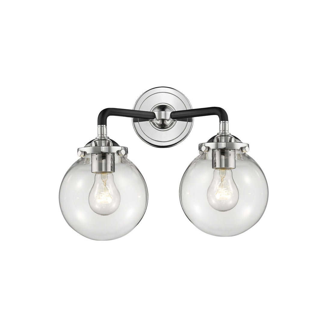 Innovations Nouveau 284-2W-BPN-G202-LED Bath Vanity Light 14 in. wide - Black Polished Nickel