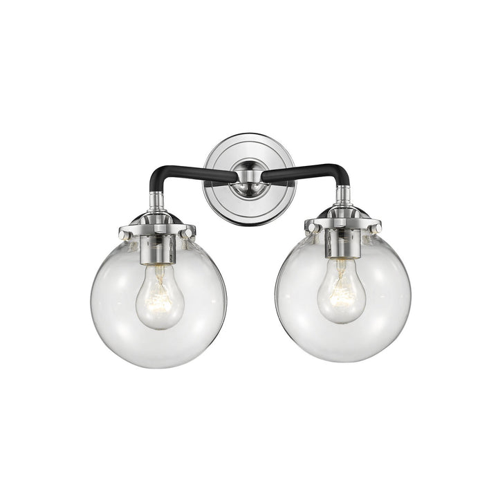 Innovations Nouveau 284-2W-BPN-G202-LED Bath Vanity Light 14 in. wide - Black Polished Nickel