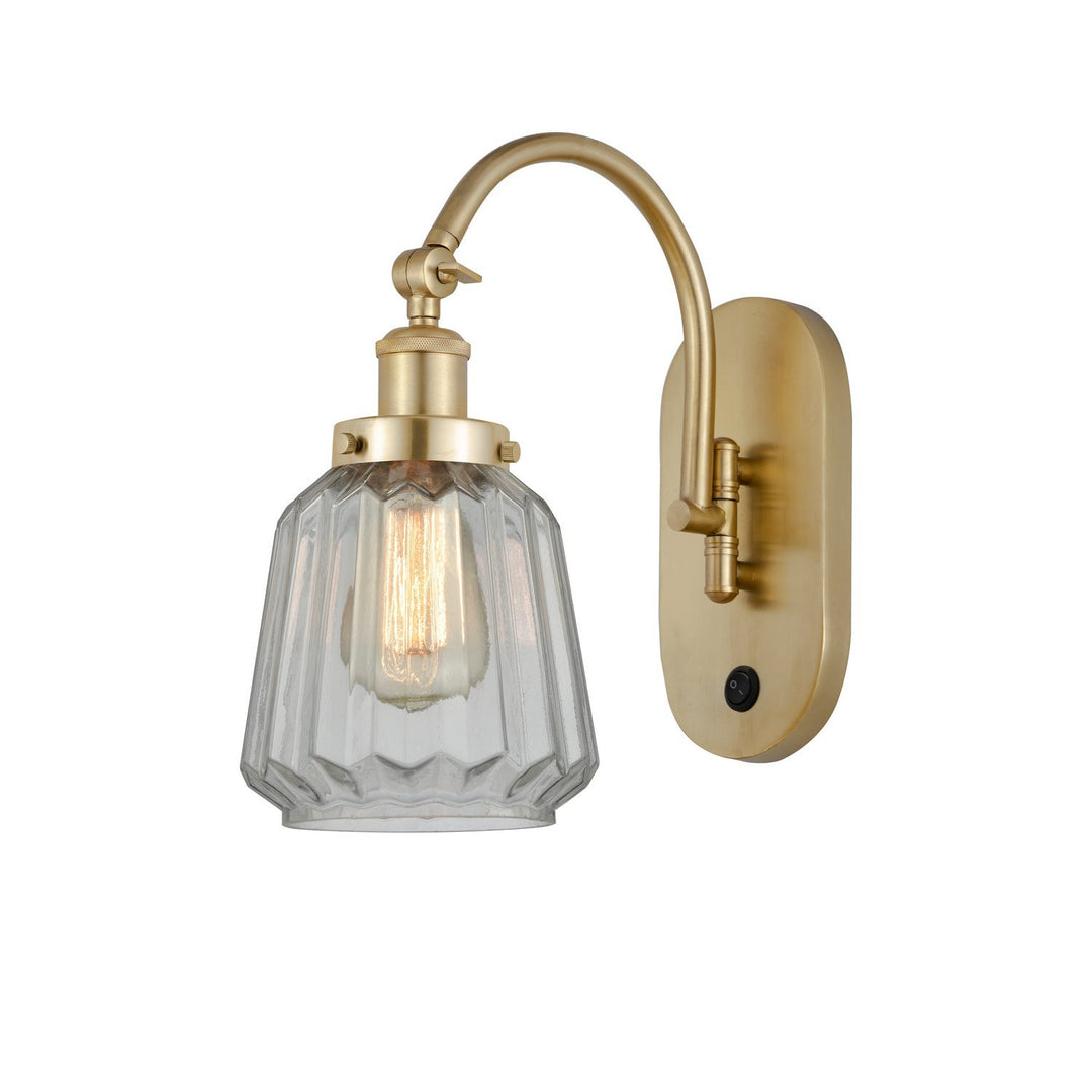 Innovations Franklin Restoration 918-1W-SG-G142-LED Wall Sconce Light - Satin Gold