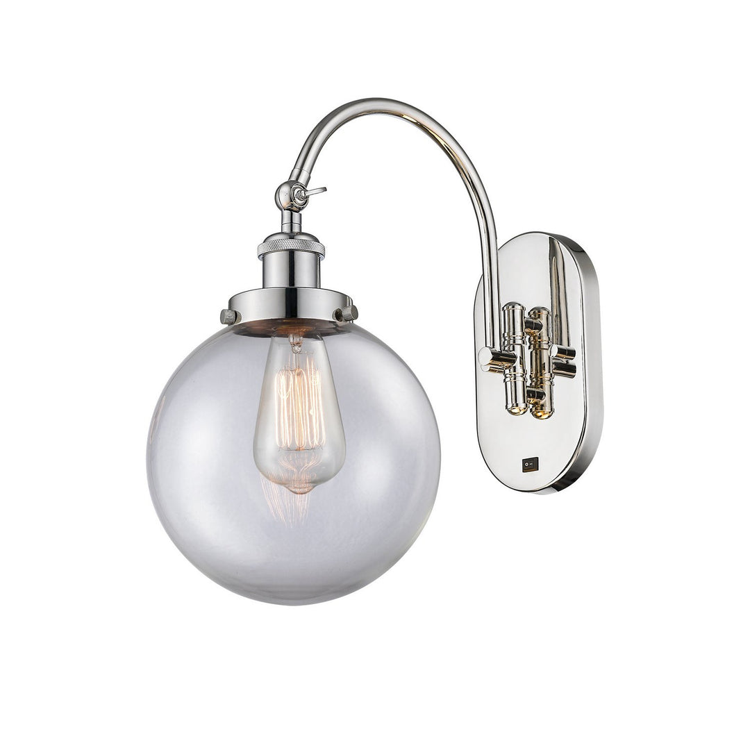 Innovations Franklin Restoration 918-1W-PN-G202-8-LED Wall Sconce Light - Polished Nickel