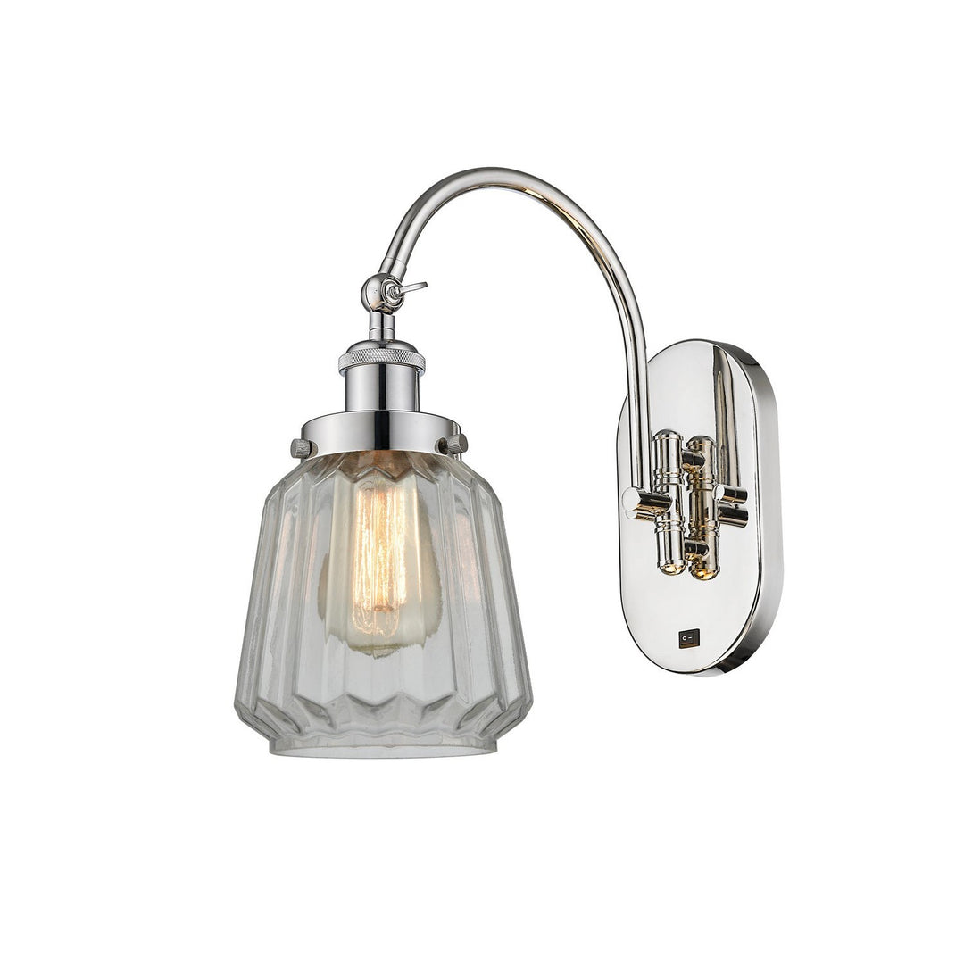 Innovations Franklin Restoration 918-1W-PN-G142-LED Wall Sconce Light - Polished Nickel