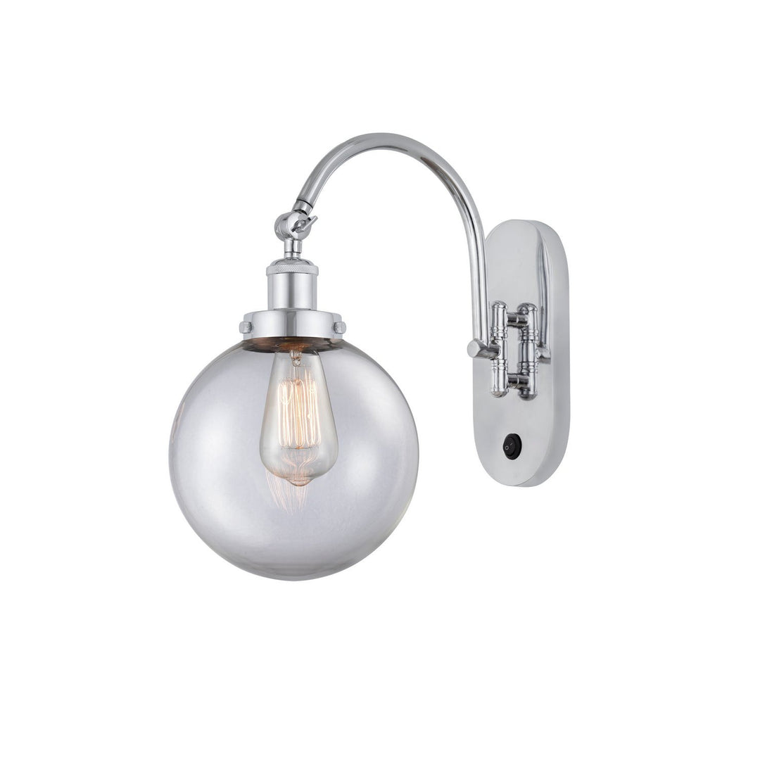 Innovations Franklin Restoration 918-1W-PC-G202-8-LED Wall Sconce Light - Polished Chrome