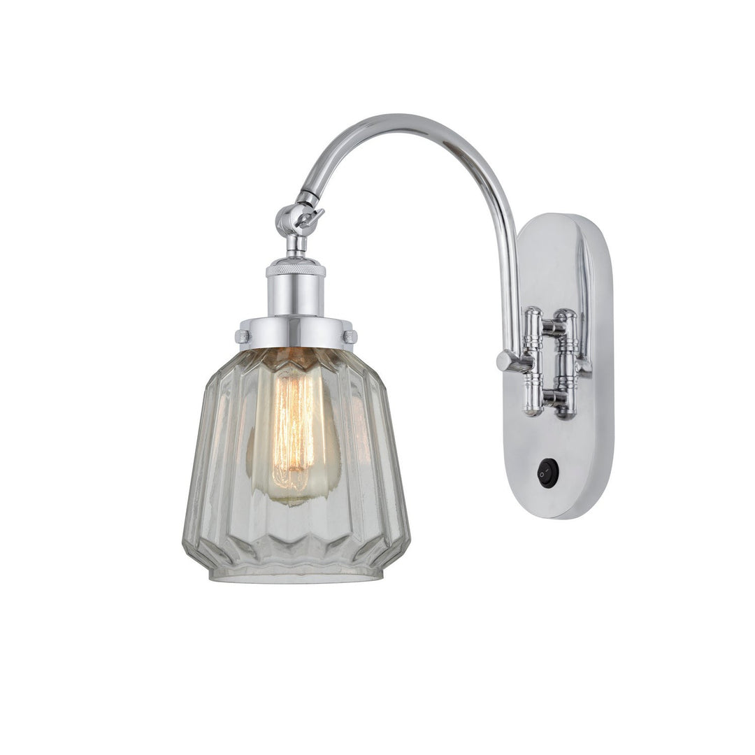 Innovations Franklin Restoration 918-1W-PC-G142-LED Wall Sconce Light - Polished Chrome