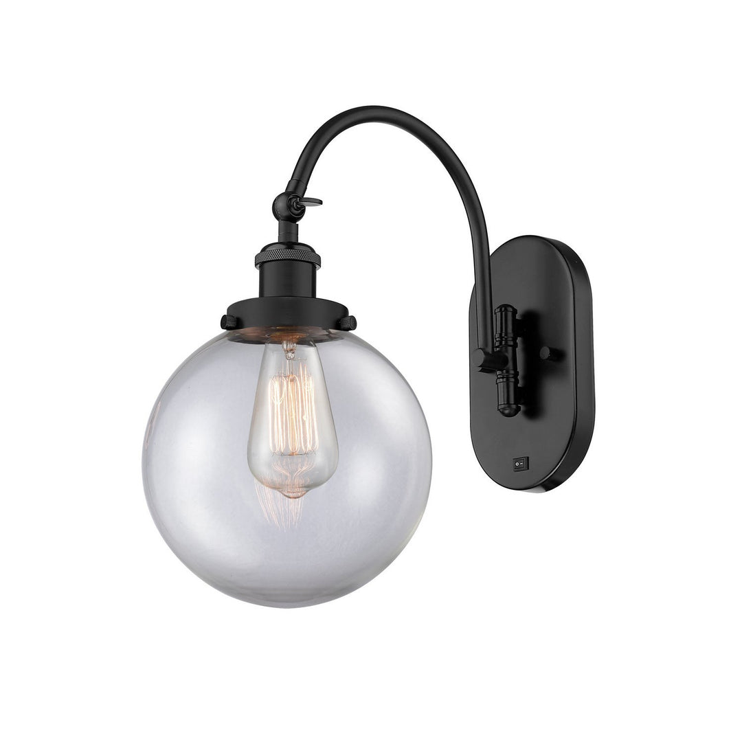 Innovations Franklin Restoration 918-1W-BK-G202-8 Wall Sconce Light - Matte Black