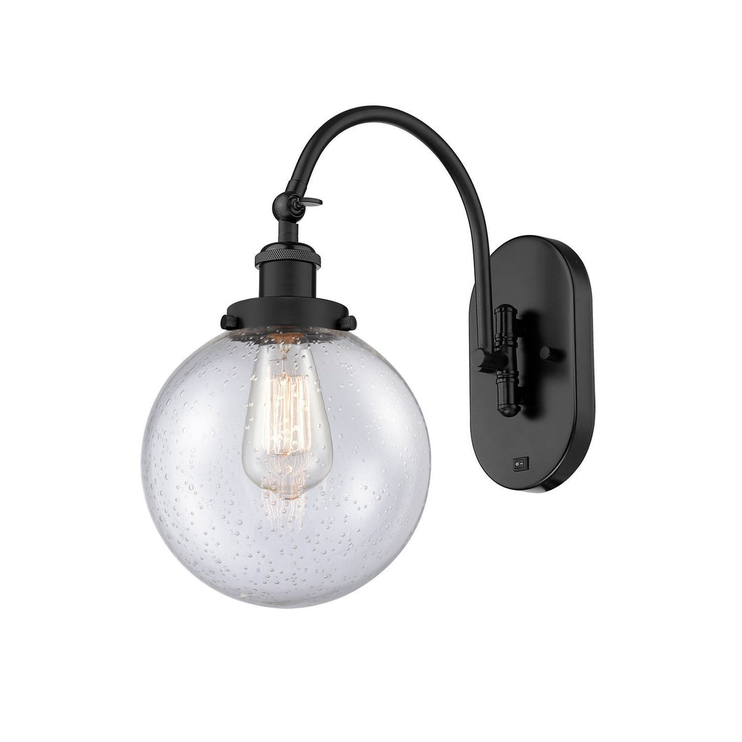 Innovations Franklin Restoration 918-1W-BK-G204-8-LED Wall Sconce Light - Matte Black