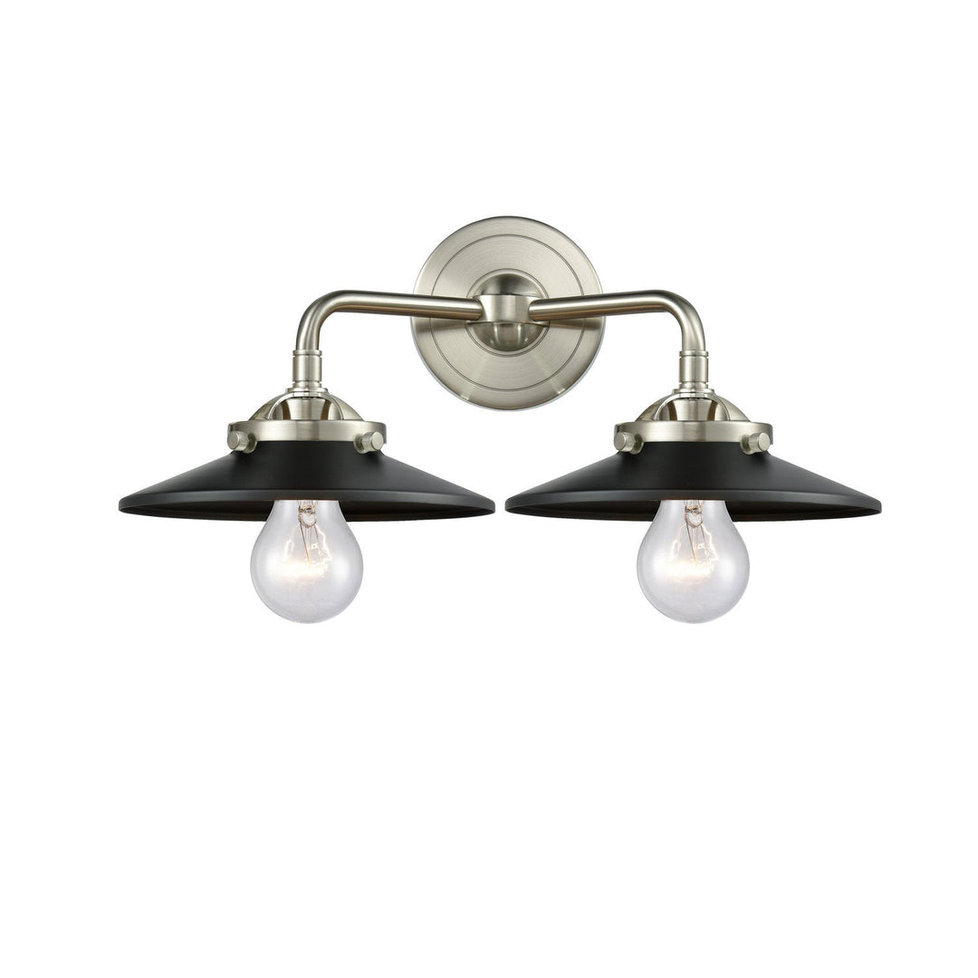 Innovations Nouveau 284-2W-SN-M6-BK-LED Bath Vanity Light 16 in. wide - Brushed Satin Nickel