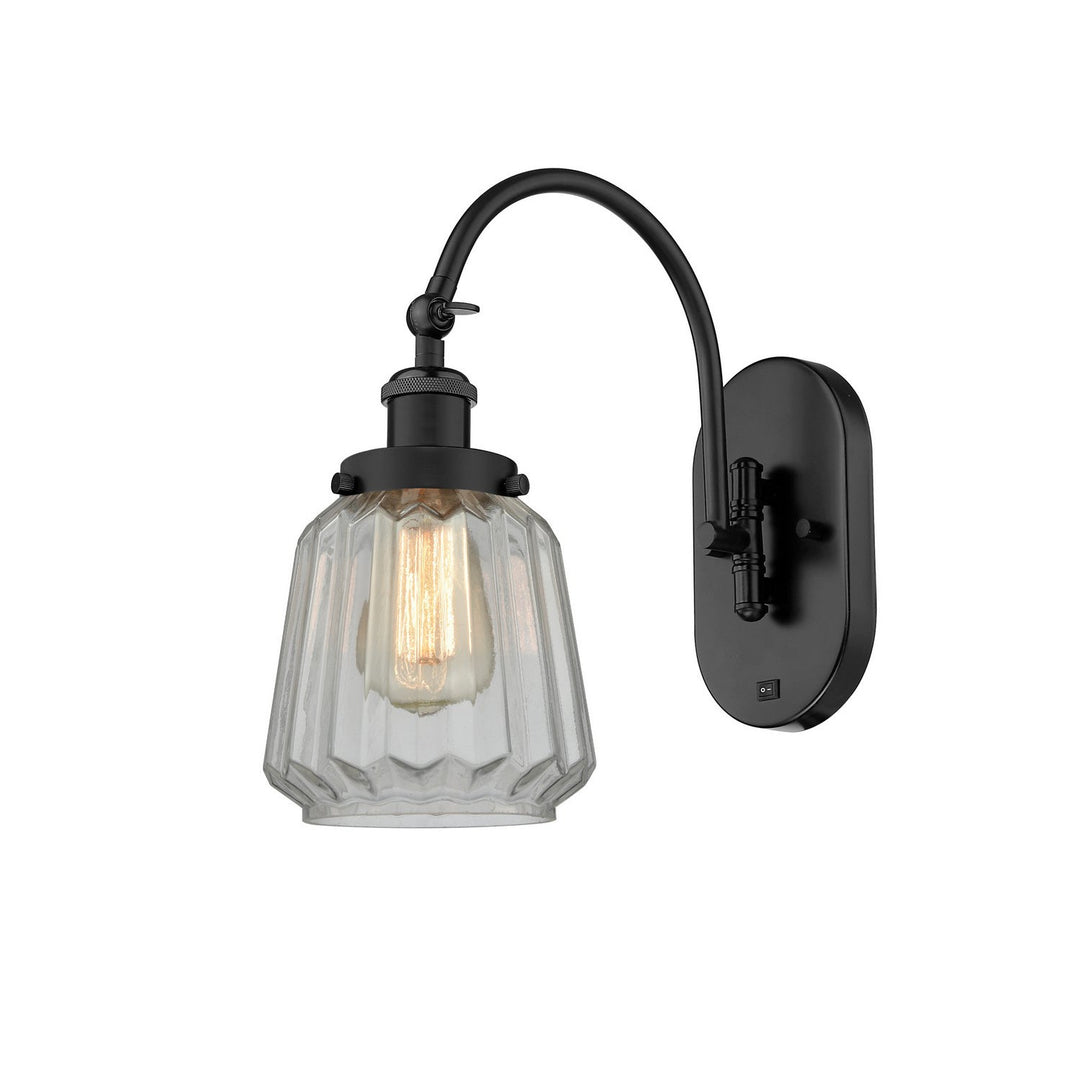 Innovations Franklin Restoration 918-1W-BK-G142-LED Wall Sconce Light - Matte Black