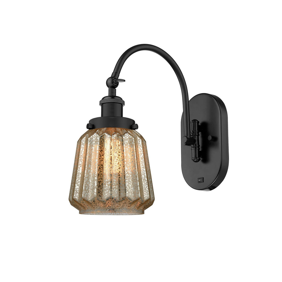 Innovations Franklin Restoration 918-1W-BK-G146 Wall Sconce Light - Matte Black