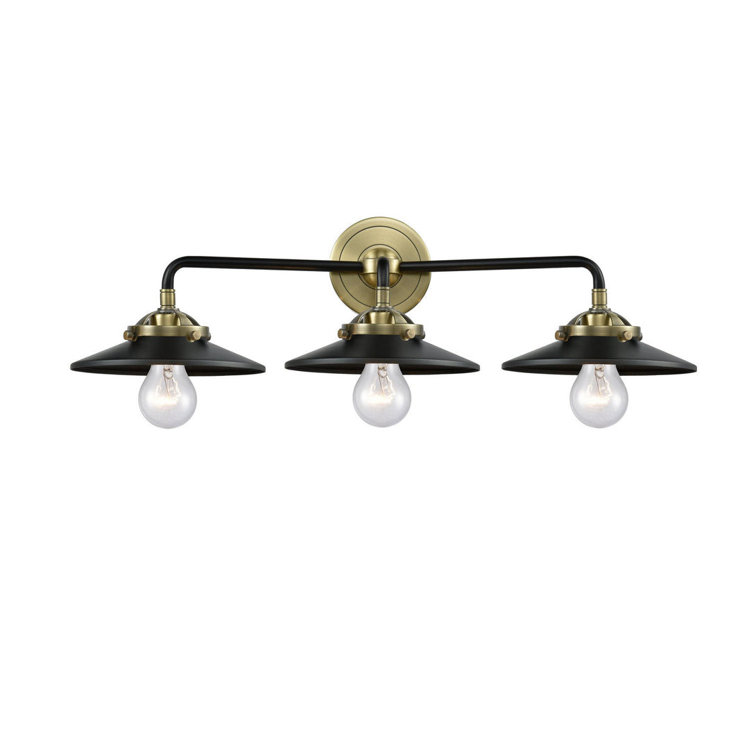 Innovations Nouveau 284-3W-BAB-M6-BK-LED Bath Vanity Light 26 in. wide - Black Antique Brass