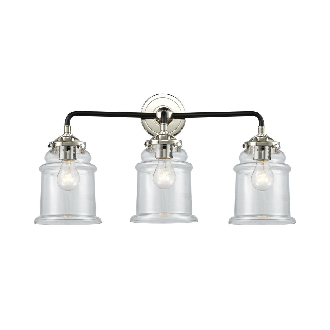 Innovations Nouveau 284-3W-BPN-G182 Bath Vanity Light 24 in. wide - Black Polished Nickel