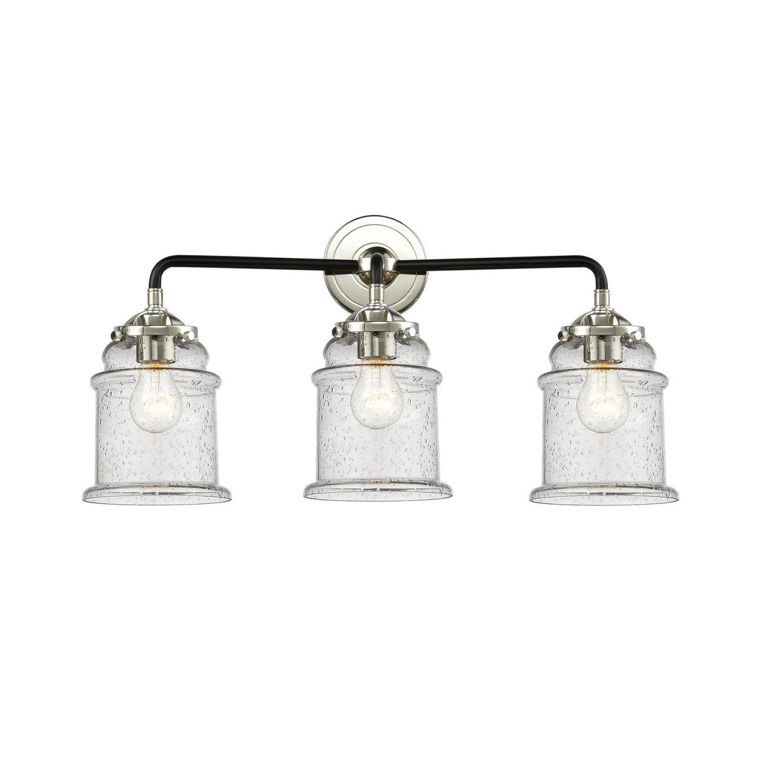 Innovations Nouveau 284-3W-BPN-G184 Bath Vanity Light 24 in. wide - Black Polished Nickel