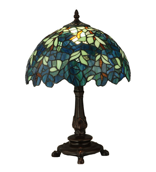 Meyda Tiffany Lighting 124813 Nightfall Wisteria One Light Accent Lamp Lamp Bronze / Dark