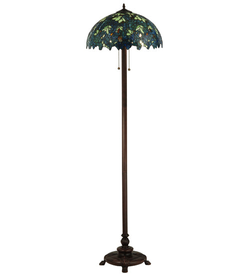 Meyda Tiffany Lighting 124814 Nightfall Wisteria Floor Lamp Lamp Bronze / Dark