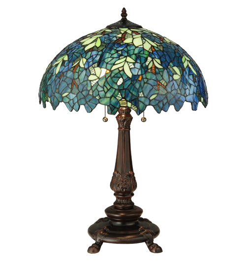 Meyda Tiffany Lighting 124815 Nightfall Wisteria Two Light Table Lamp Lamp Bronze / Dark