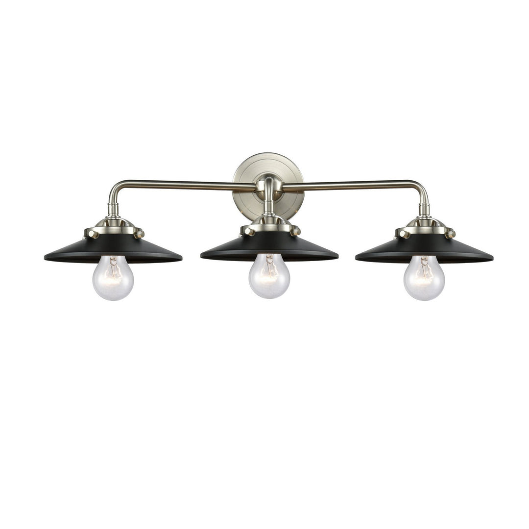 Innovations Nouveau 284-3W-SN-M6-BK Bath Vanity Light 26 in. wide - Brushed Satin Nickel