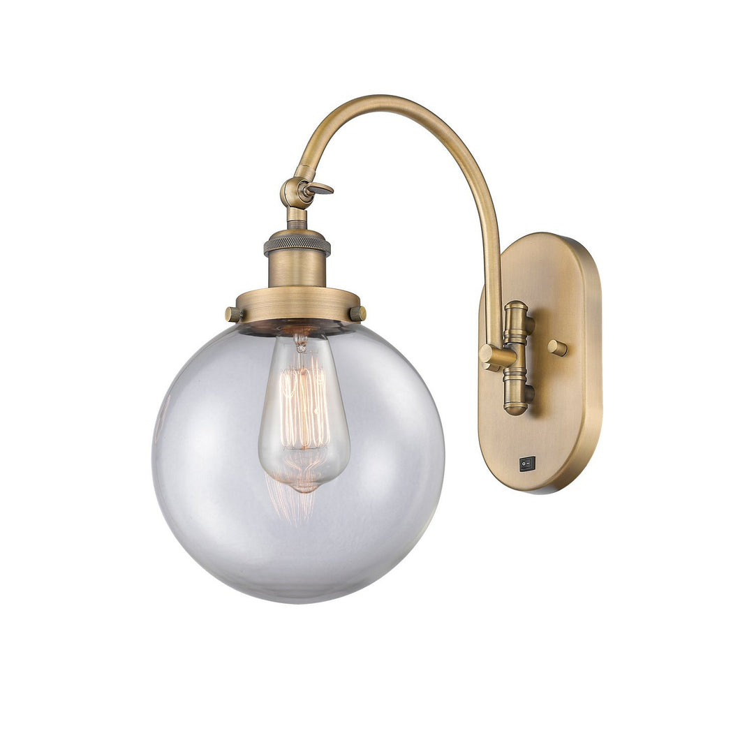 Innovations Franklin Restoration 918-1W-BB-G202-8 Wall Sconce Light - Brushed Brass