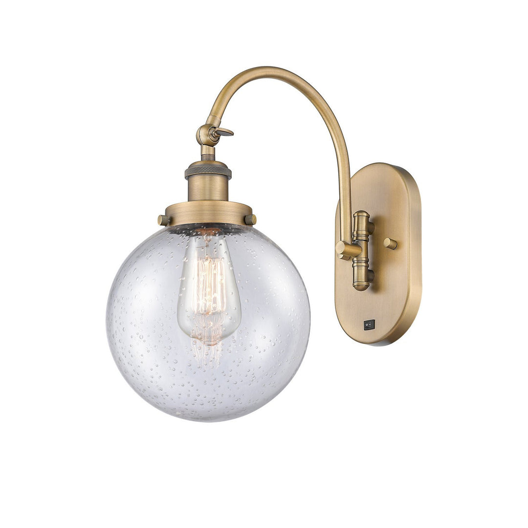 Innovations Franklin Restoration 918-1W-BB-G204-8 Wall Sconce Light - Brushed Brass