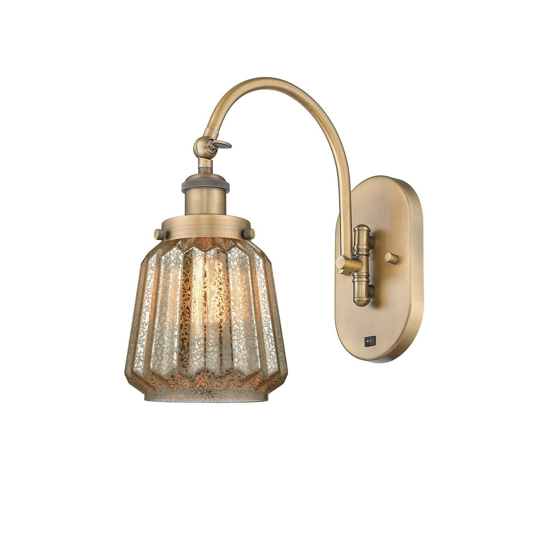 Innovations Franklin Restoration 918-1W-BB-G146 Wall Sconce Light - Brushed Brass