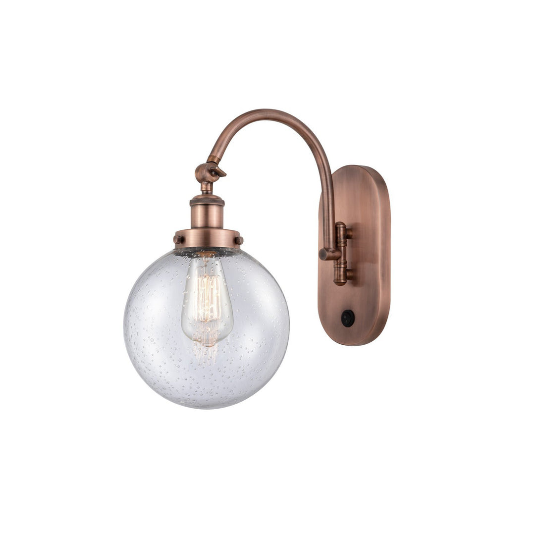 Innovations Franklin Restoration 918-1W-AC-G204-8-LED Wall Sconce Light - Antique Copper