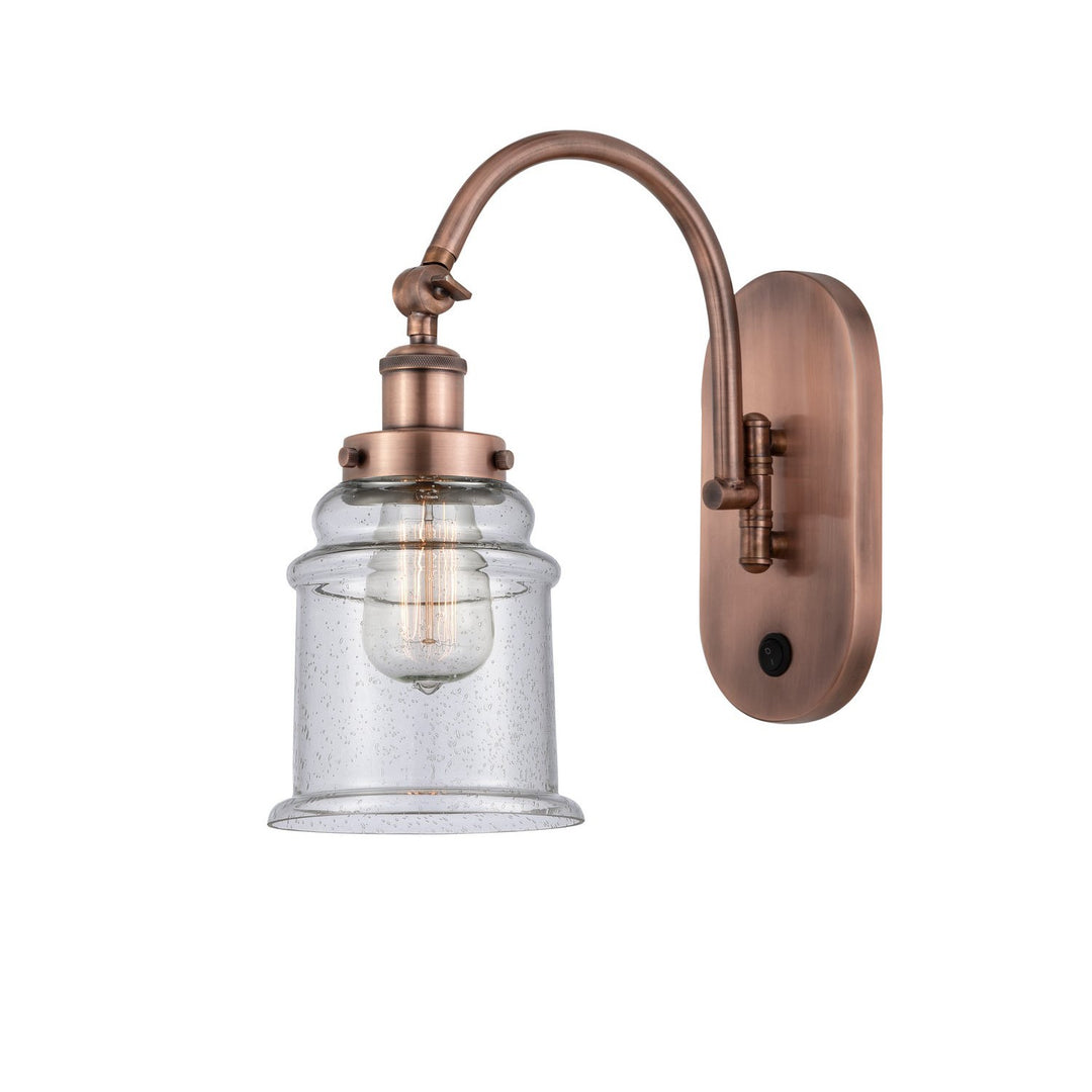 Innovations Franklin Restoration 918-1W-AC-G184-LED Wall Sconce Light - Antique Copper