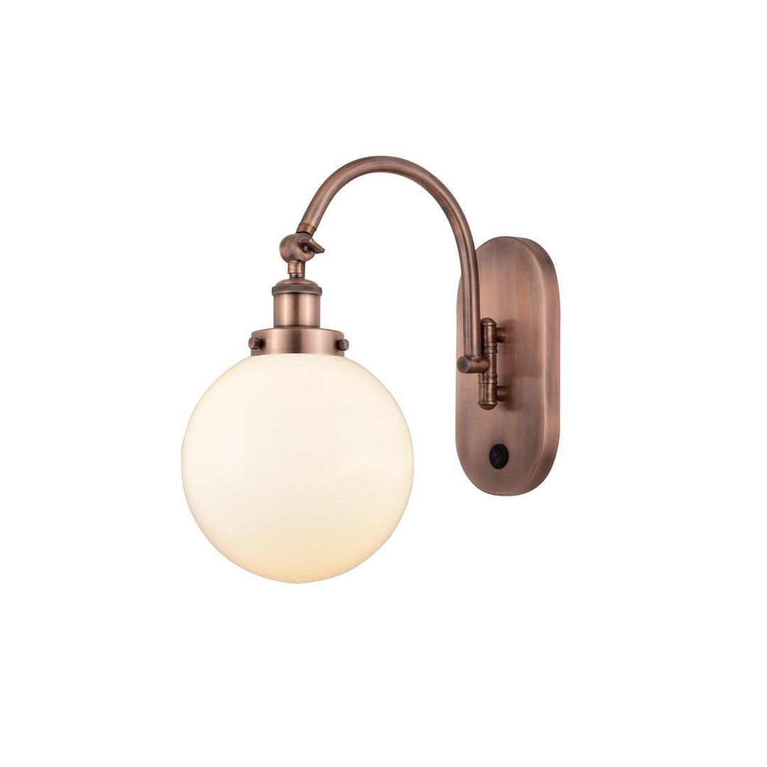 Innovations Franklin Restoration 918-1W-AC-G201-8 Wall Sconce Light - Antique Copper
