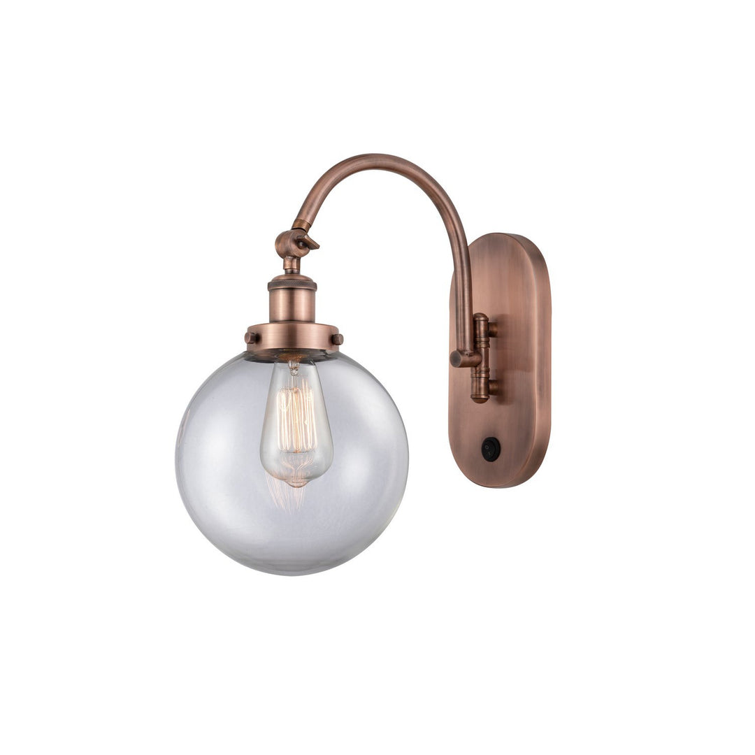 Innovations Franklin Restoration 918-1W-AC-G202-8 Wall Sconce Light - Antique Copper