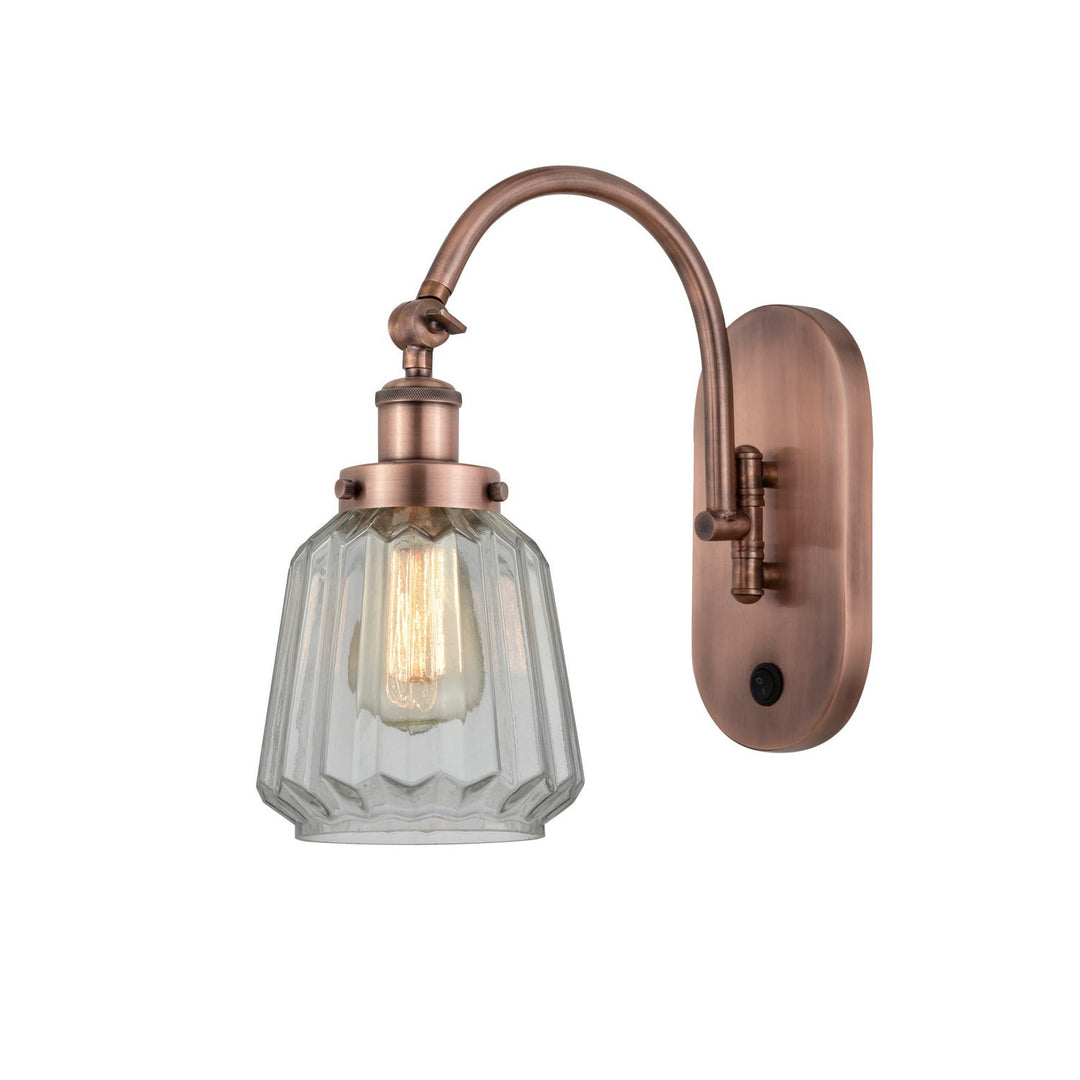 Innovations Franklin Restoration 918-1W-AC-G142-LED Wall Sconce Light - Antique Copper