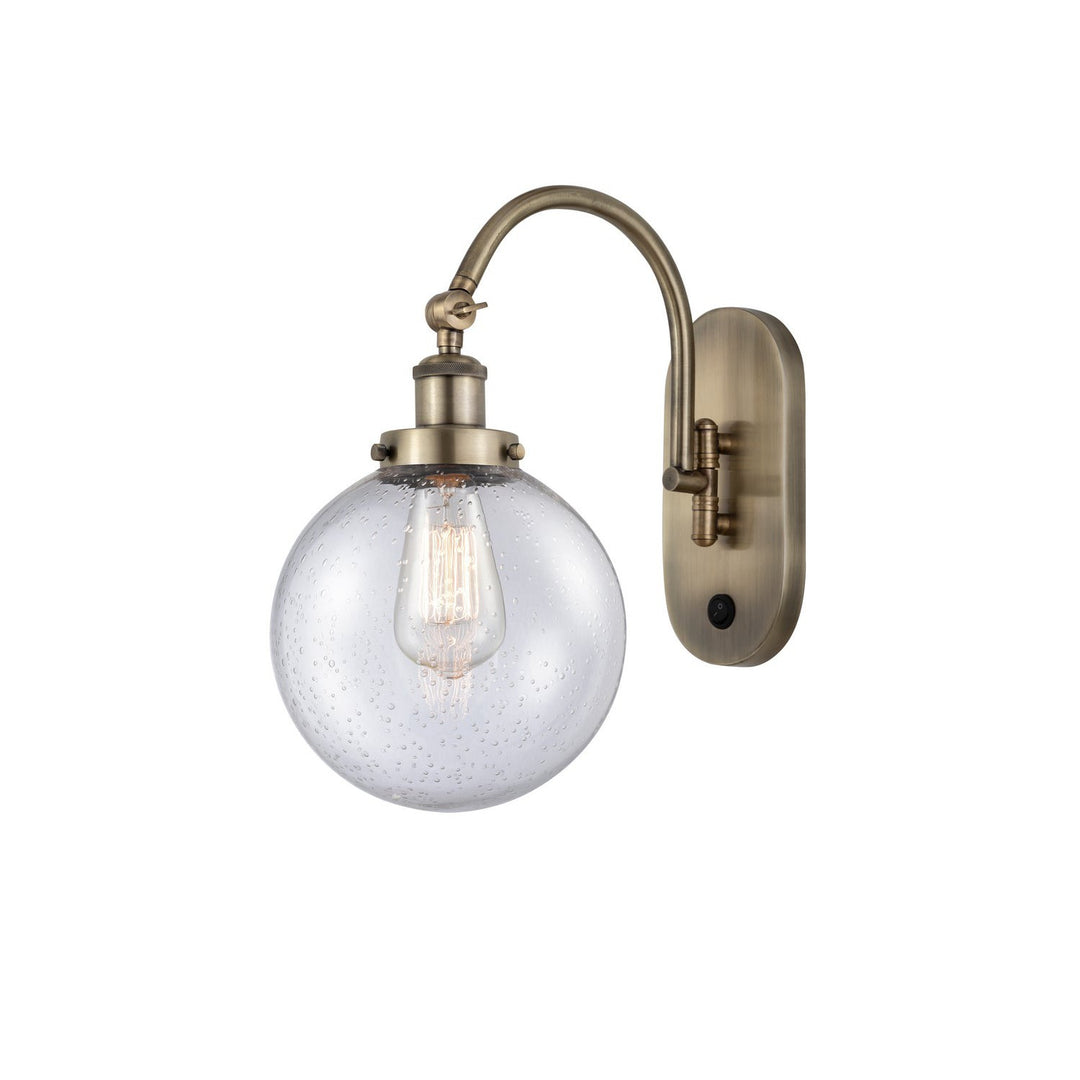 Innovations Franklin Restoration 918-1W-AB-G204-8 Wall Sconce Light - Antique Brass