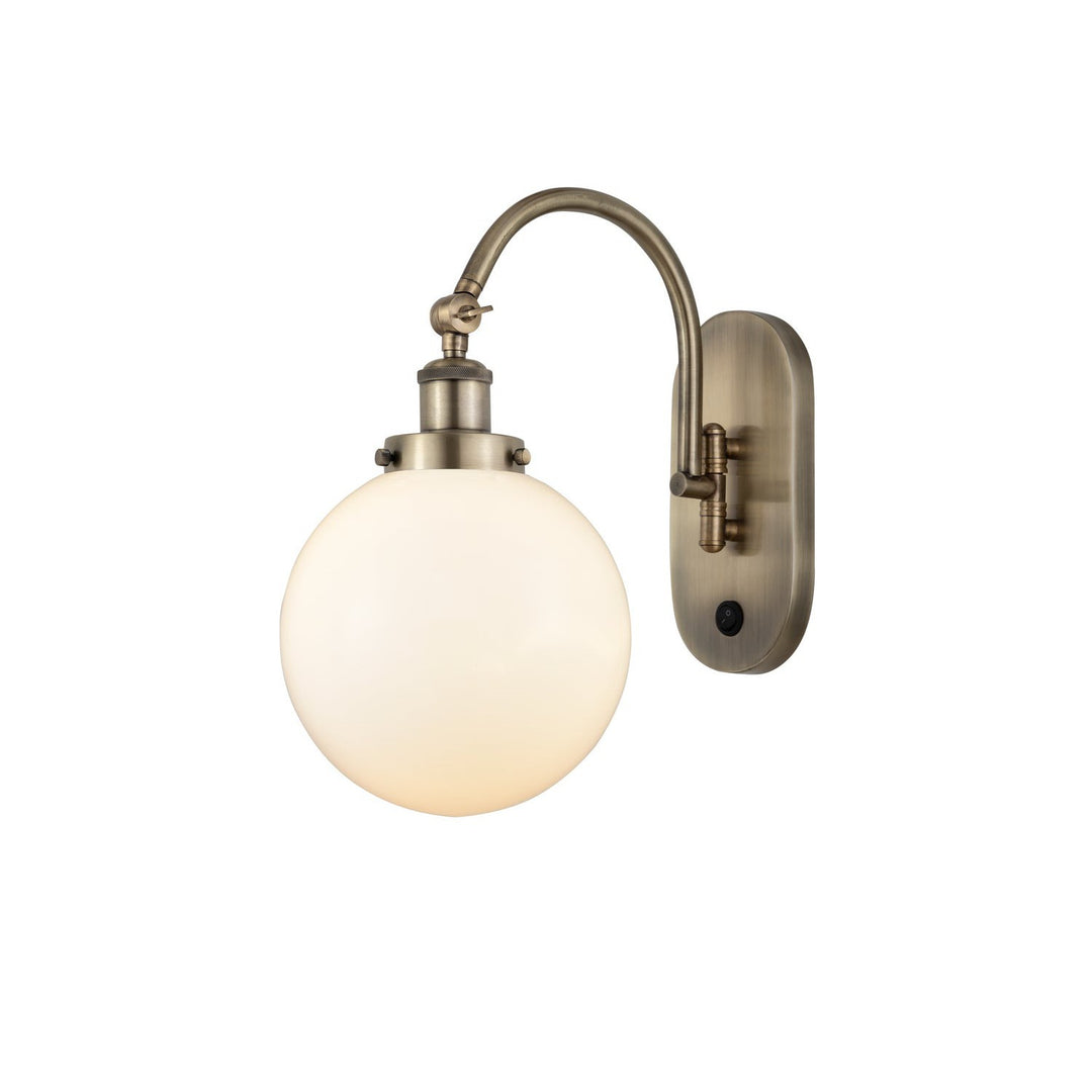 Innovations Franklin Restoration 918-1W-AB-G201-8 Wall Sconce Light - Antique Brass